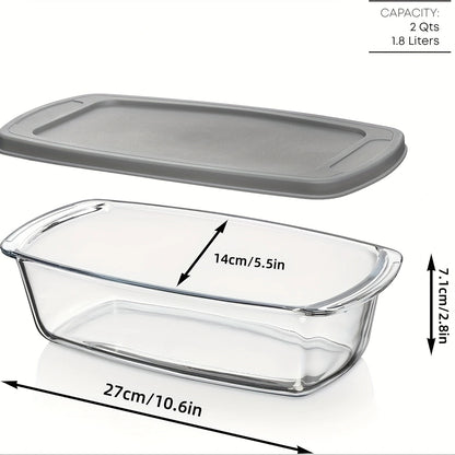 Hestia Shield-Grade™ Rectangular Glass Toast & Loaf Baking Mold (Deep)