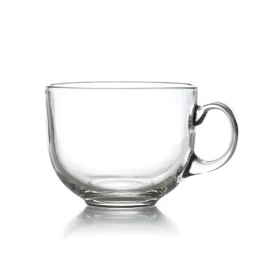 ins wind belt handle transparent glass large capacity oat breakfast cup milk coffee cup heat-resistant drinking water teacup