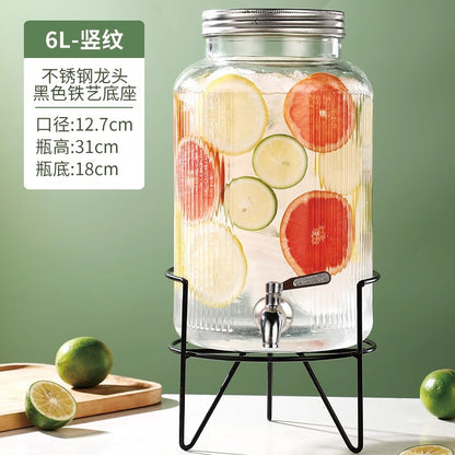 Hestia Crystalline-Grade™ Ribbed Beverage Dispenser | French Relief Series