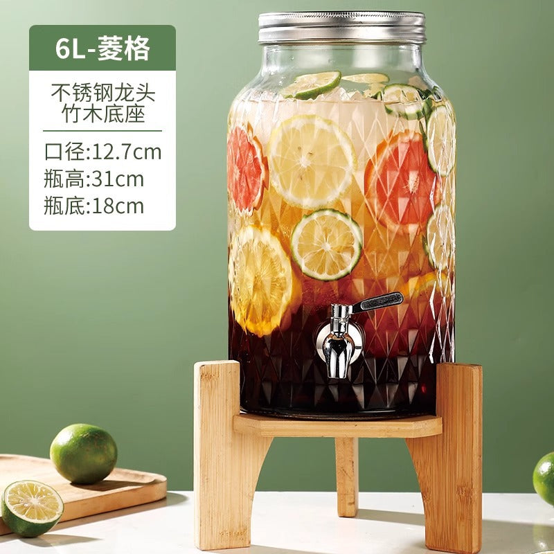 Hestia Crystalline-Grade™ Ribbed Beverage Dispenser | French Relief Series