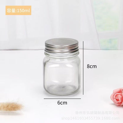 Hestia Crystalline-Grade™ Square Glass Mason Jar & Honey Storage Pot