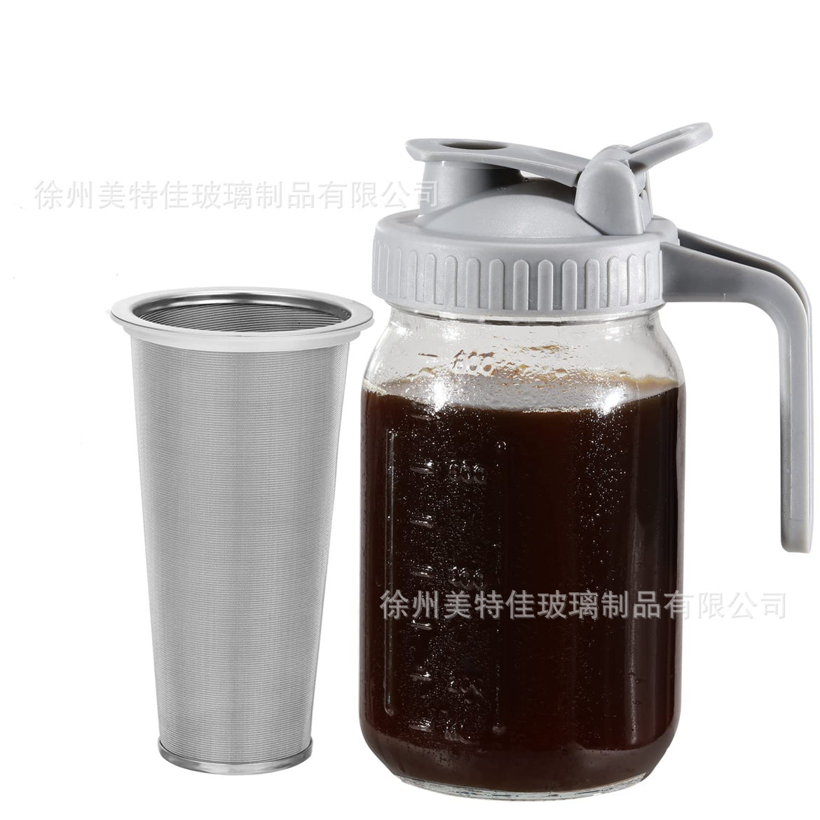 Hestia Heritage 64oz Viral Mason Jar Pitcher for Cold Brew & Sun Tea - Premium Glassware by Hestia B2B