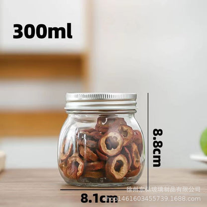 Hestia Crystalline-Grade™ Square Glass Mason Jar & Honey Storage Pot