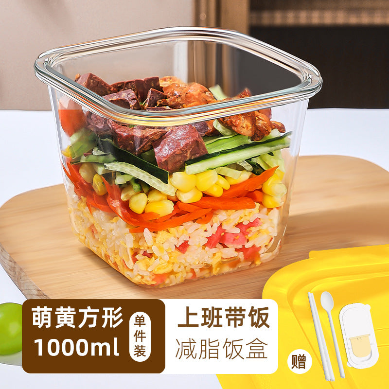 Hestia Silicone-Lock™ Square Glass Soup Bowl & Hermetic Food Container