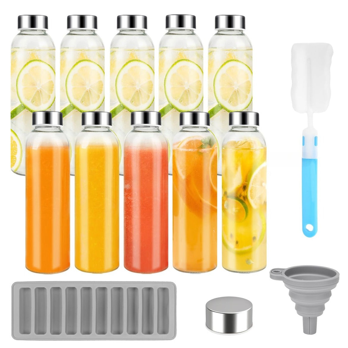 Hestia Pure-Stream TikTok Juice #Restock Glass Bottles - Set of 6 - Premium Glassware by Hestia B2B