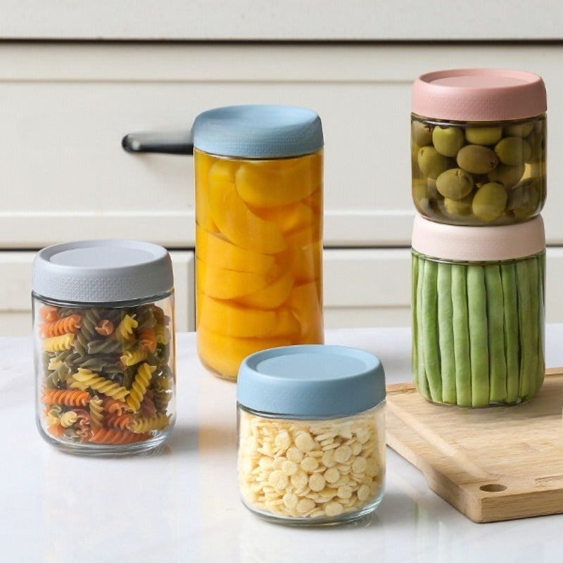 Glass Sealed Jar Wide Mason Salad Jar Custom Set with Lid Snack Yogurt Nut Storage Container