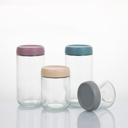Glass Sealed Jar Wide Mason Salad Jar Custom Set with Lid Snack Yogurt Nut Storage Container